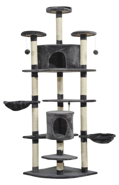 Albero Tiragraffi per Gatto grigio 60x60x200 cm