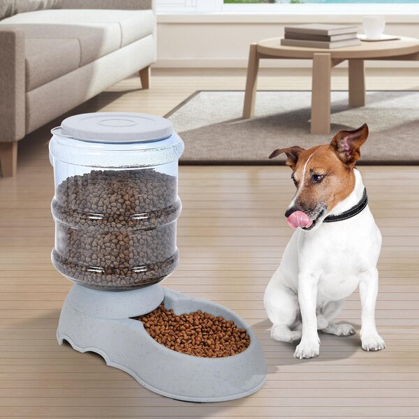 Distributore Automatico di Cibo per Gatti e Cani 3.8 Litri Bianco