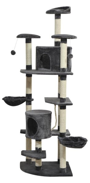 Albero Tiragraffi per Gatto grigio 60x60x200 cm