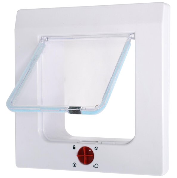 Gattaiola Porta Basculante Controllabile per Gatti Bianco 23x24x9 cm