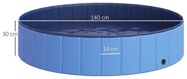 Piscina Pieghevole per Cani in PVC Azzurro Ø140x30h cm