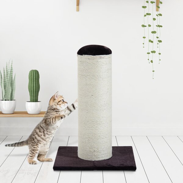 Palo Colonna Tiragraffi per Gatti in Legno e Sisal naturale Marrone crema 50x50x72 cm