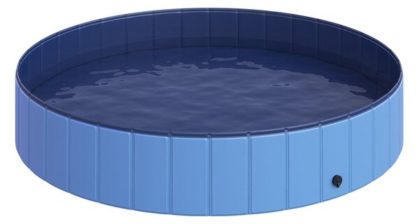 Piscina Pieghevole per Cani in PVC Azzurro Ø160x30h cm