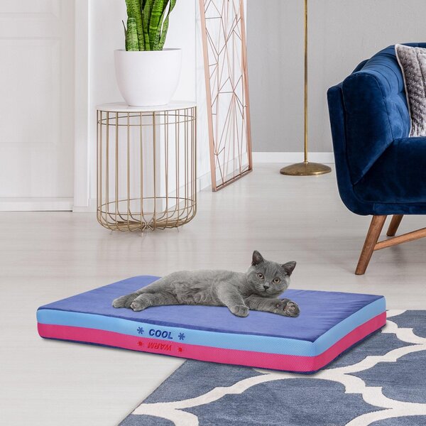 Materassino per Cani in Memory Foam 88x56x10 cm Double Face Blu