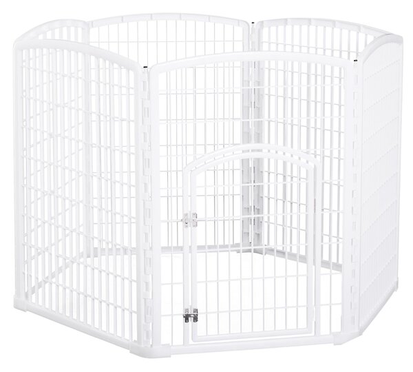 Recinto per Animali Domestici Cani Gatti Ø135 cm in Plastica Bianco