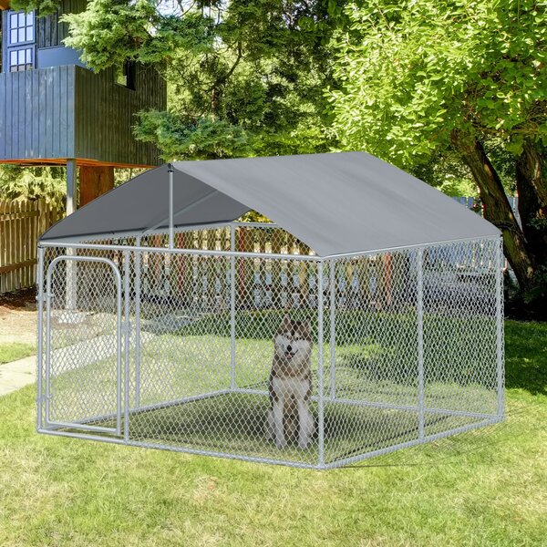 Recinto per Animali Domestici Cani Cuccioli 230x230x172 cm in Rete Zincata
