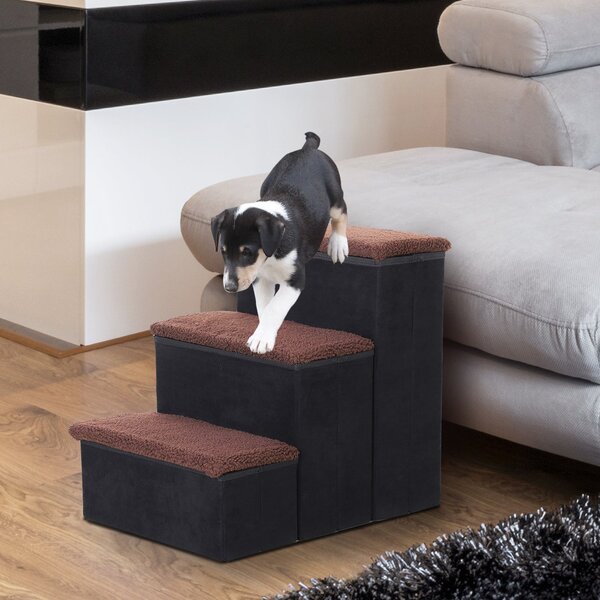 Scaletta 3 Gradini Contenitori per Animali Domestici 40,5x51x50 cm