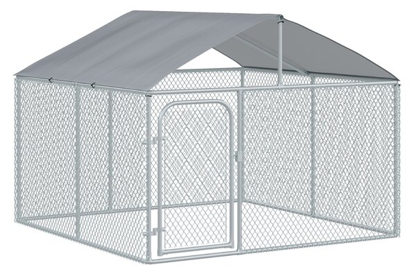 Recinto per Animali Domestici Cani Cuccioli 230x230x172 cm in Rete Zincata