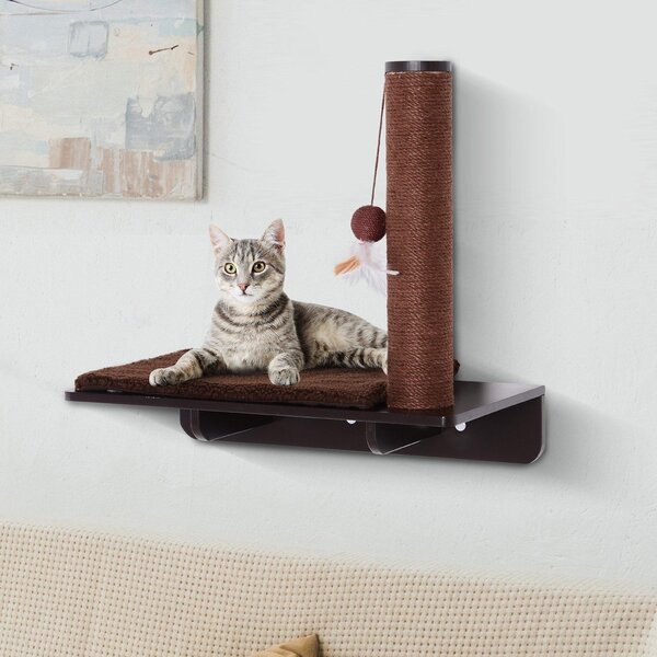 Mensola Tiragraffi per Gatti 55x30x50 cm in Legno MDF Marrone