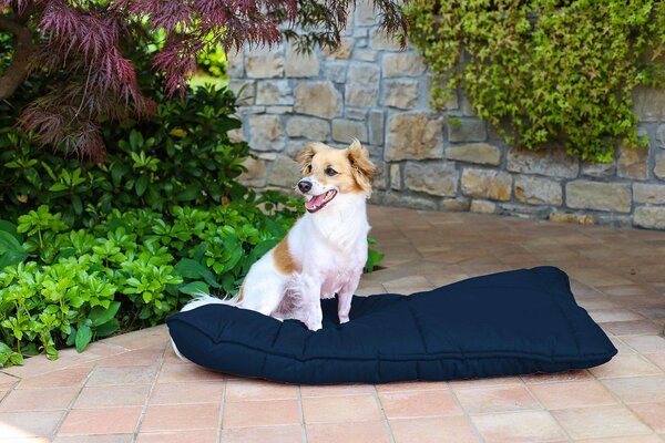 Cuscino Imbottito per Cani e Gatti 60x100 cm in Microfibra Chunky Blu Scuro