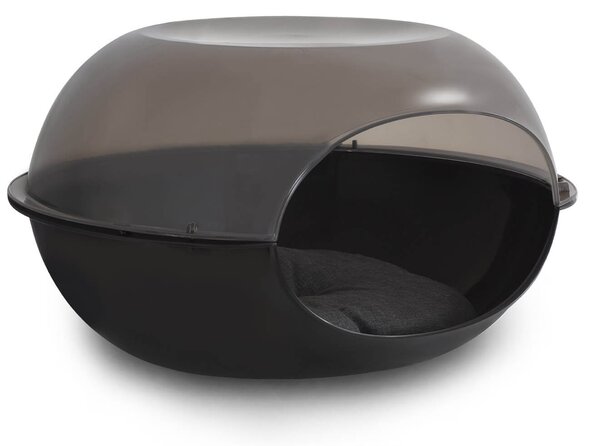 Cuccia per Cani e Gatti 57x48x31 cm in Polipropilene Nero Trasparente