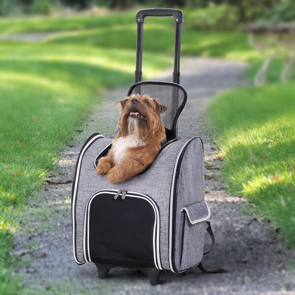 Trasportino Zaino per Cani e Gatti 35x25x45 cm Grigio