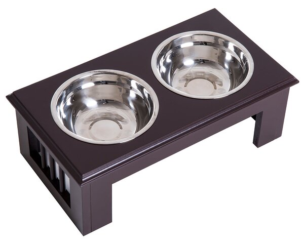 Ciotola per Cani Rialzata 2 Piatti in Acciaio 43,7x24x15 cm MySup