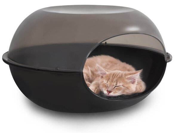 Cuccia per Cani e Gatti 57x48x31 cm in Polipropilene Nero Trasparente
