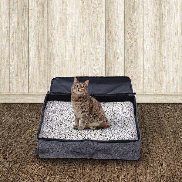 Lettiera per Gatti Pieghevole da Viaggio 45x35x12 cm TravelPow