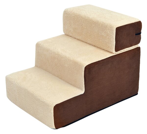 Scala 3 Gradini per Animali Domestici 54x54,5x23 cm Friendly Beige e Marrone