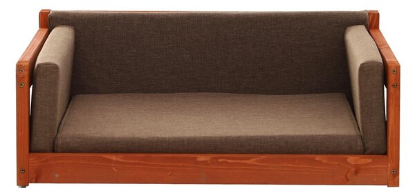 Divanetto per Cani e Gatti 62,5x54,5x23 cm in Legno con Cuscini Oklahoma