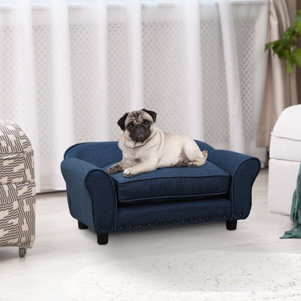 Cuccia Divanetto per Cani Piccola Taglia 74x41x32,5 cm Blu Scuro
