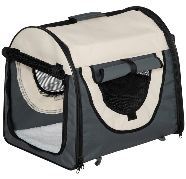 Trasportino per Cani e Gatti Pieghevole 46x36x41 cm Grigio