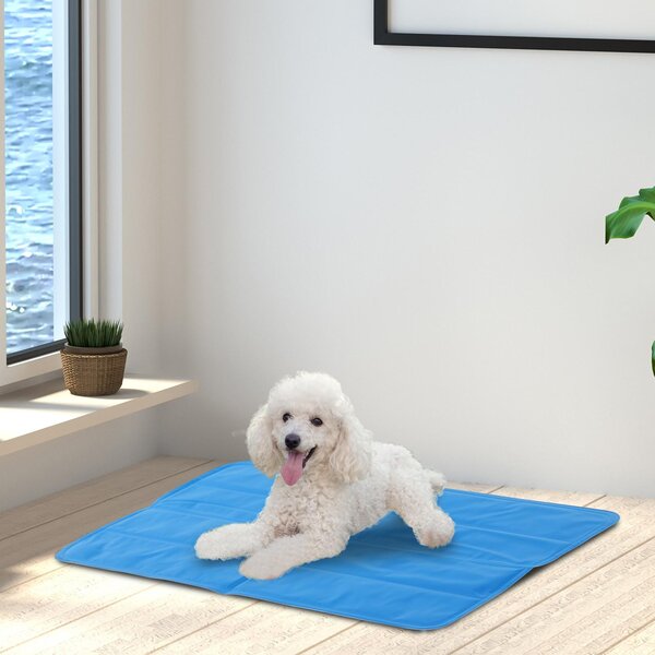 Tappetino Refrigerante per Cani 90x45 cm con Sistema Auto-Raffreddamento Blu