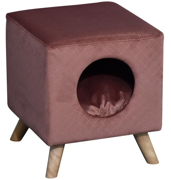 Cuccia Rialzata per Gatti e Cani 35x35x39,5 cm Rosa Antico