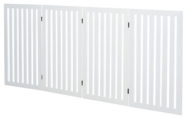 Cancelletto di Sicurezza Pieghevole per Animali Domestici 203,2x1,8x91 cm in Legno Bianco
