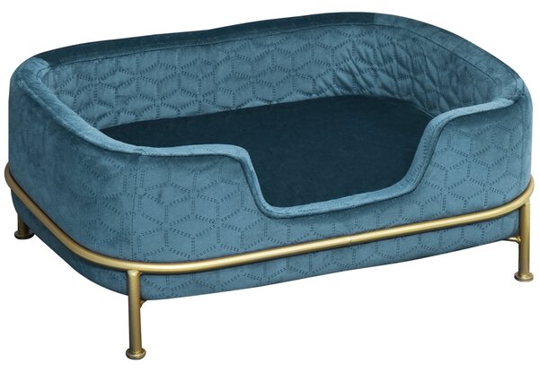 Cuccia Rialzata per Gatti e Cani 63,5x43x24,5 cm Blu
