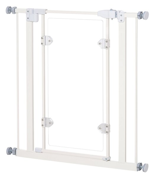 Cancelletto di Sicurezza per Animali Domestici 76,9-81,9 cm in Ferro Bianco