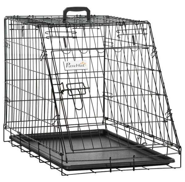 Trasportino per Cani 76x48x55 cm in Metallo Nero