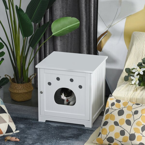 Cuccia per Gatti e Piccoli Cani 48x51x51 cm in MDF Bianco