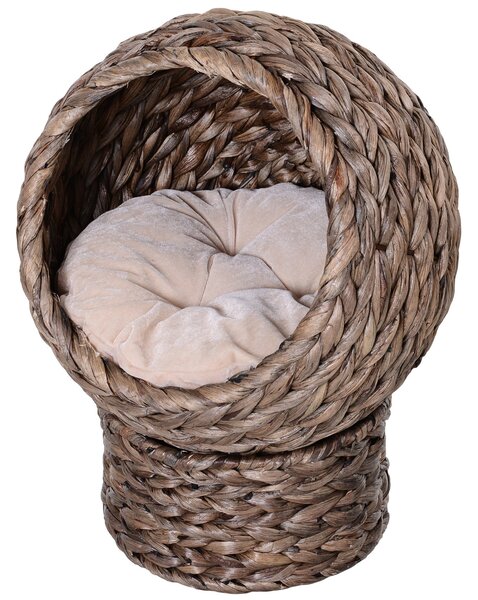 Cuccia per Gatti 42x33x52 cm con Cuscino Marrone