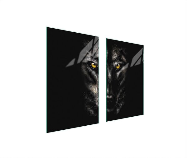 Piastre copri fornelli 2 pezzi 75x52 Copri piano cottura in Vetroceramica tagliere in vetro Wolf Black