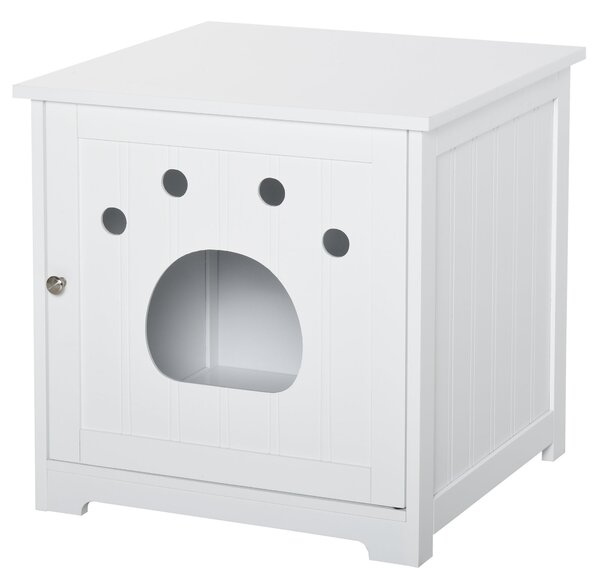 Cuccia per Gatti e Piccoli Cani 48x51x51 cm in MDF Bianco