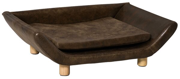 Divano per Cani e Gatti Imbottito 73x53x21 cm in Similpelle Marrone
