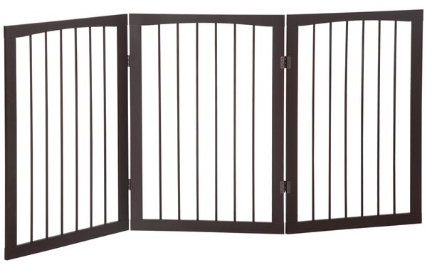 Cancelletto di Sicurezza per Animali Domestici 160x76 cm in MDF Marrone Scuro