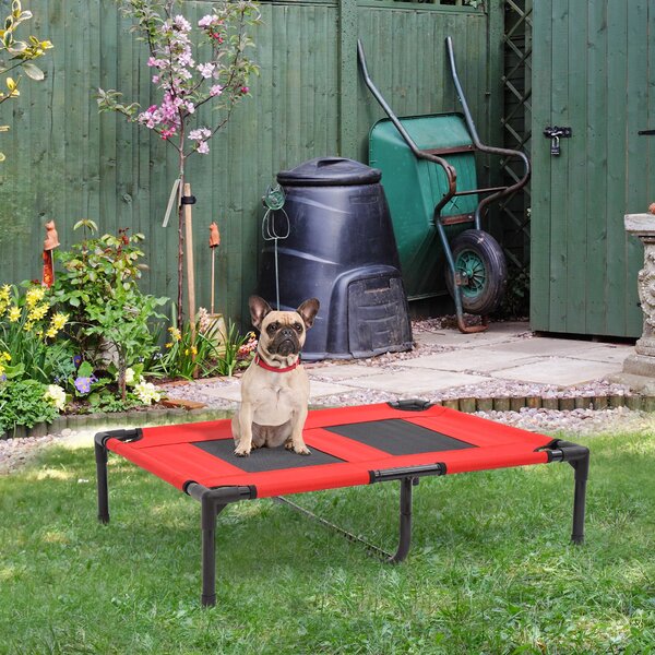 Brandina Portatile per Cani 78x68x20 cm Fino a 18Kg in Metallo e Tessuto Oxford Rosso