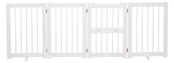 Cancelletto di Sicurezza Pieghevole per Animali Domestici 215x38x75 cm in Legno Bianco