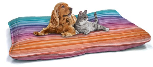 Cuscino Imbottito per Cani e Gatti 60x100 cm in Microfibra Rainbow