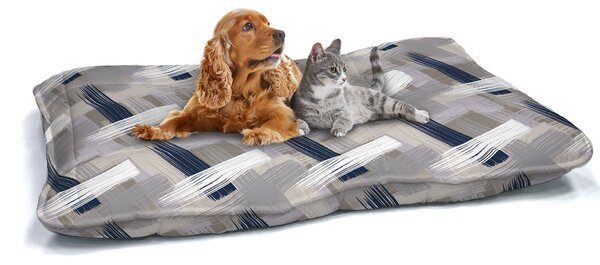 Cuscino Imbottito per Cani e Gatti 60x100 cm in Microfibra Pennellate