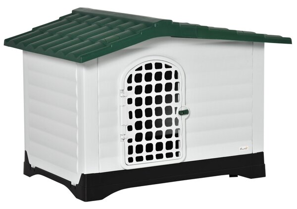 Cuccia per Cani Taglia Piccola 111x84x80 cm in Plastica Bianca e Verde