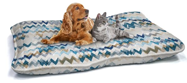 Cuscino Imbottito per Cani e Gatti 60x100 cm in Microfibra Modern Sky