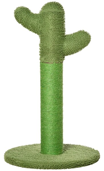 Albero Tiragraffi a Cactus per Gatti 40x40x65 cm in Corda Sisal Verde