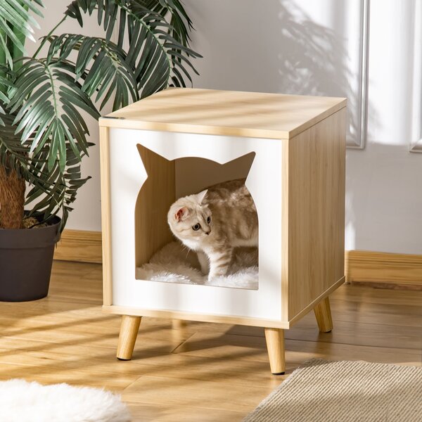 Cuccia per Gatti 40x40x50 cm in Legno Rovere