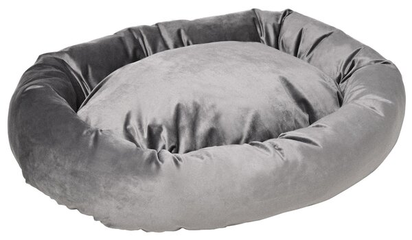 Cuccia Imbottita per Cani 81,5x58x18 cm in Tessuto Vellutato Grigio Scuro