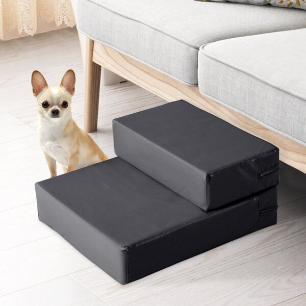 Scaletta per Cani Materassino 2 in 1 45x39x20 cm in PU e Gommapiuma Nero
