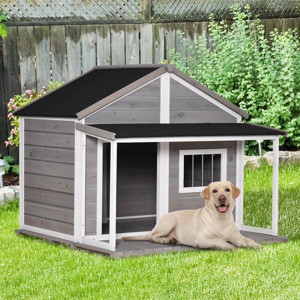 Cuccia per Cani e Gatti da Esterno 127x112x109 cm in Legno Grigio