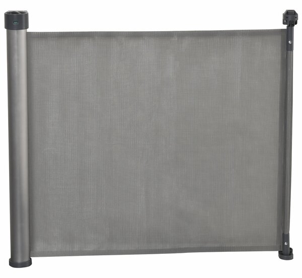 Barriera di Sicurezza per Cani Estensibile fino 140 cm per Porte e Scale Grigio