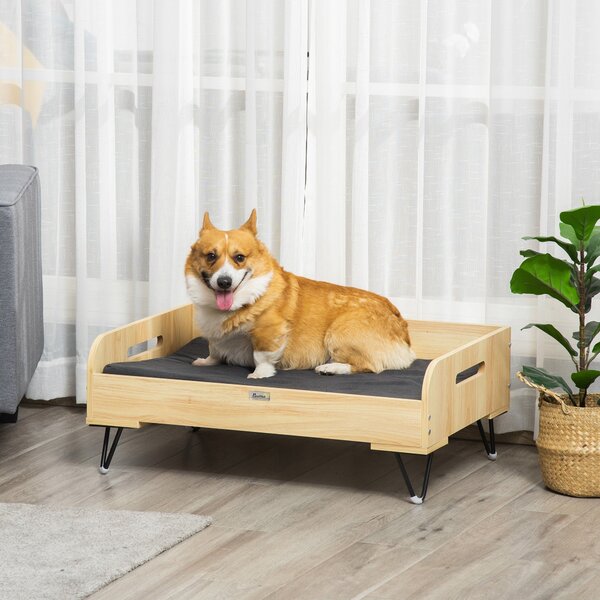 Cuccia per Cani e Gatti 82x56x31,5 cm in MDF e Acciaio Nero