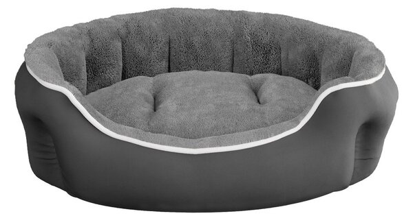 Cuccia Imbottita per Cani e Gatti 48x42x16cm in Poliestere Coccole Grigio