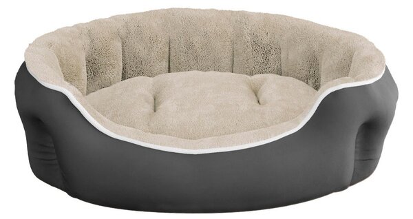 Cuccia Imbottita per Cani e Gatti 48x42x16cm in Poliestere Coccole Panna